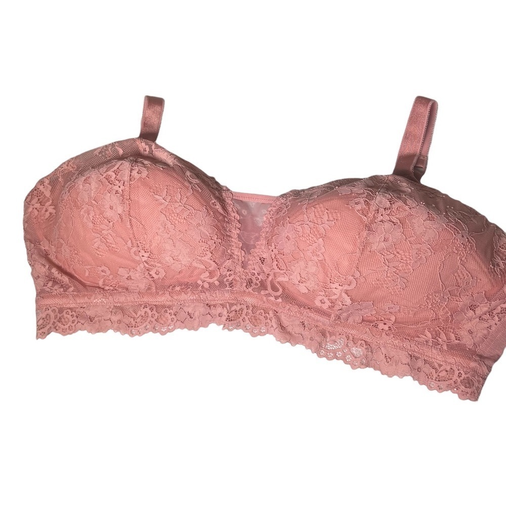 Hips & Curves Body Lace Padded Bra Pink Size 46 DDD